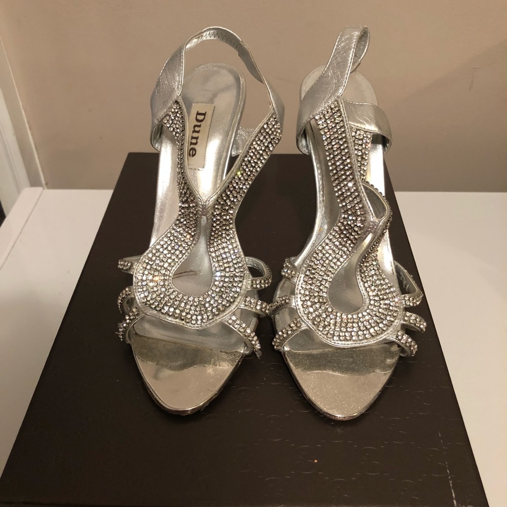 Dune london silver sworovaski heels